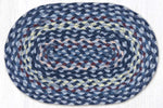 Bold Interior Swatch – MS-913 Oval Fabric Sample in Blue, Gray & Burgundy, 10