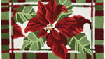 Indoor Outdoor Holiday Doormat – Red Floral Winter Welcome Mat