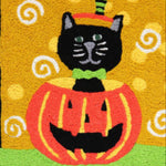 Halloween Cat Welcome Mat – Jellybean Indoor/Outdoor Festive Rug