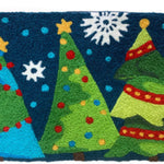 Indoor/Outdoor Holiday Mat – Trees at Night Winter Welcome Rug