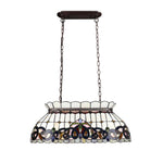 28-Inch Wide Island Pendant with Tiffany-Style Glass Shades