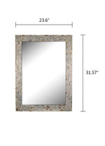 Rectangular Wall Mirror with Unique Seashell Texture