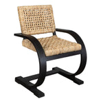 Japandi Dining Chair – Sleek Black Oak with Organic Weave Seat