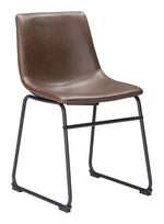 Vintage Espresso Dining Chair Set with Faux Leather Upholstery & Steel Frame