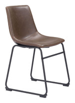 Vintage Espresso Dining Chair Set with Faux Leather Upholstery & Steel Frame