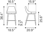 Zuo – Piccolo Counter Stool, 36.4