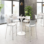 Zuo Modern White Faux Leather Barstools, 40.9