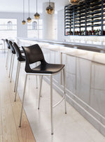Zuo Modern Black Faux Leather Barstools, 40.9