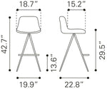 Zuo Modern Indoor Bar Stools, 42.7