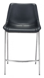 Zuo Modern Magnus counter seating – slim profile stools in black and silver for modern spaces