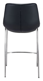 Zuo Modern kitchen island stools – set of 2 with curved seat and stainless steel base