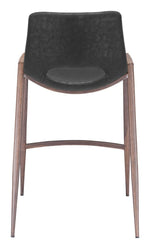 Zuo Modern 35.6 Inch Counter Height Chairs In Black Faux Leather