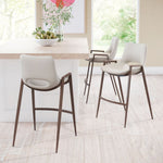 Zuo Modern Desi 35.6 Inch Bar Height Stool Set In Mid Century Style