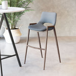 Zuo Modern Modernist Bar Chairs With Faux Wood Finish Frame