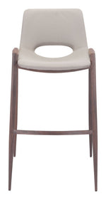 Zuo Modern Desi Barstool Set Of 2 In Beige And Walnut Finish