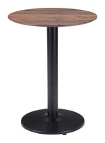 Modern Pedestal Dining Table for 2 – Brown Wood Look