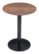 Industrial-Style Bistro Table with Black Steel Base