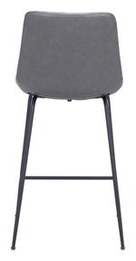 Contemporary Gray Kitchen Stool – Black Steel Frame