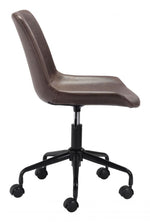 Brown Desk Chair with Wheels and Adjustable Height – Zuo Modern