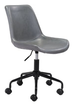 Zuo Modern Byron Office Chair – Gray Faux Leather Adjustable Task Chair