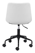 Zuo Modern White Faux Leather Rolling Office Chair