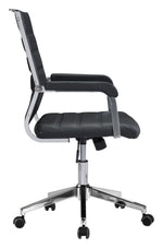 Contemporary Black Faux Leather Office Chair with Chrome Base by Zuo Modern
