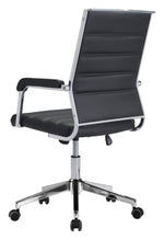 Liderato Modern Office Chair in Black Faux Leather with Chrome Base and Tilt Function