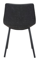 Rustic Black Dining Chair Set with Metal Base