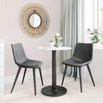 Modern Industrial Dining Chairs – Black Upholstery