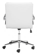 Executive Task Chair White – Tufted Faux Leather Adjustable Seating by Zuo Modern