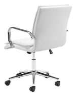 Home Office Chair White Faux Leather – 360° Swivel Adjustable by Zuo Modern
