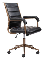 Modern Industrial Office Chair in Faux Leather – Adjustable Swivel Desk Chair by Zuo