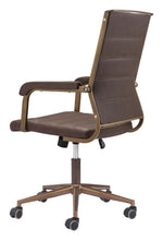 Espresso Faux Leather Task Chair – Adjustable Swivel Desk Chair by Zuo Modern
