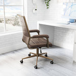Espresso Faux Leather Task Chair – Adjustable Swivel Desk Chair by Zuo Modern