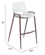 White Faux Leather Bar Chairs, 39