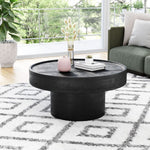 Round Painted Mango Wood Coffee Table, 13.4