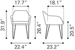 Upholstered Dining Chairs with Arms and Black Legs – Set of 2
