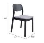 Minimalist Mid-Century Dining Chairs – Set of 2 in Gray Velvet Finish