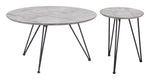 Contemporary Living Room Coffee Table Set, 2-Piece, Gray Faux Concrete Finish by Zuo Modern