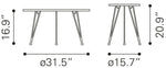 Minimalist Modern Coffee Table Set with Round Faux Concrete Tops by Zuo Modern