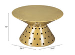 Stylish Gold Iron Coffee Table, Round Top by Zuo Modern