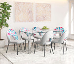 Boho Glam Dining Chair Pair in Multicolor Velvet