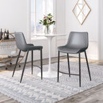 Modern Counter Seating Pair in Faux Leather by Zuo Modern