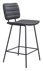 Vintage Black Faux Leather Counter Stool Set – Zuo