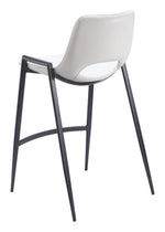 Faux Leather Bar Stool Pair – White & Black
