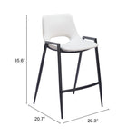 Modern Bar Stools with Armrests – Faux Leather