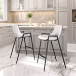 Black Steel Frame Counter Stools – White Seat