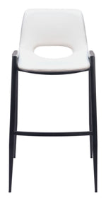 Upholstered White Bar Stools With Arm Support 39