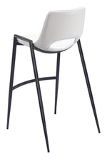 White Bar Chair With Black Steel Frame and Arms 39