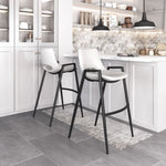 White Barstool Height Bar Chairs With Armrests 39